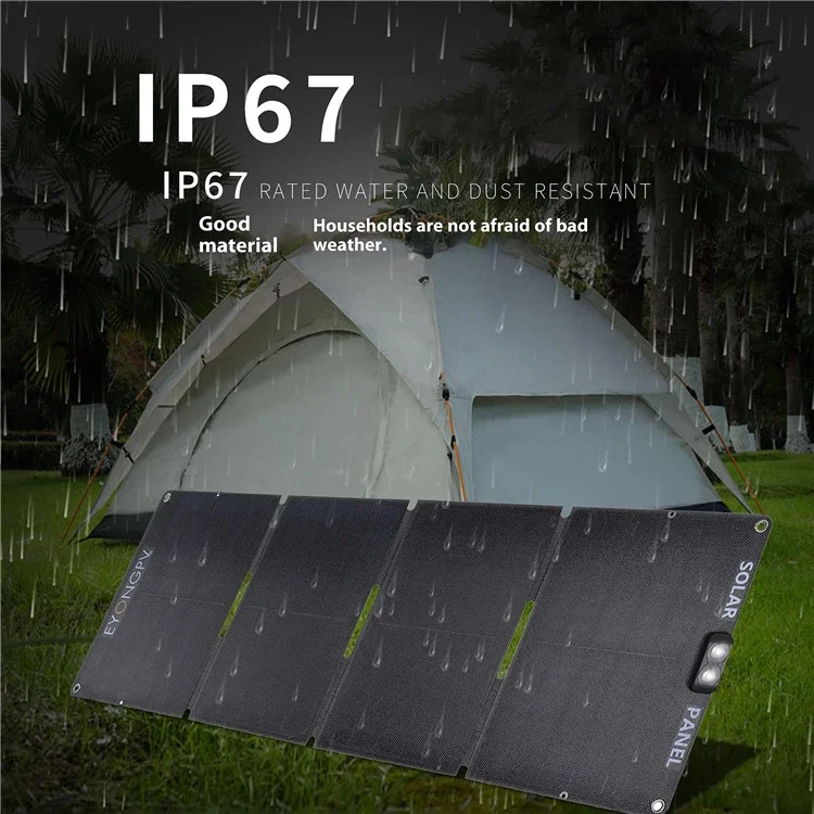 EYONGPV EYA45-22SP4 Foldable Solar Panel Charger for Phone Devices 45W Super Fast Charging Outdoor Power Bank - Black