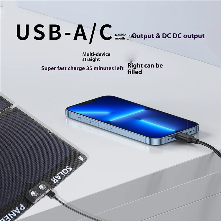 EYONGPV EYA55-23SP4 Foldable Solar Panel Charger for Phone Devices 55W Super Fast Charging Outdoor Power Bank - Black