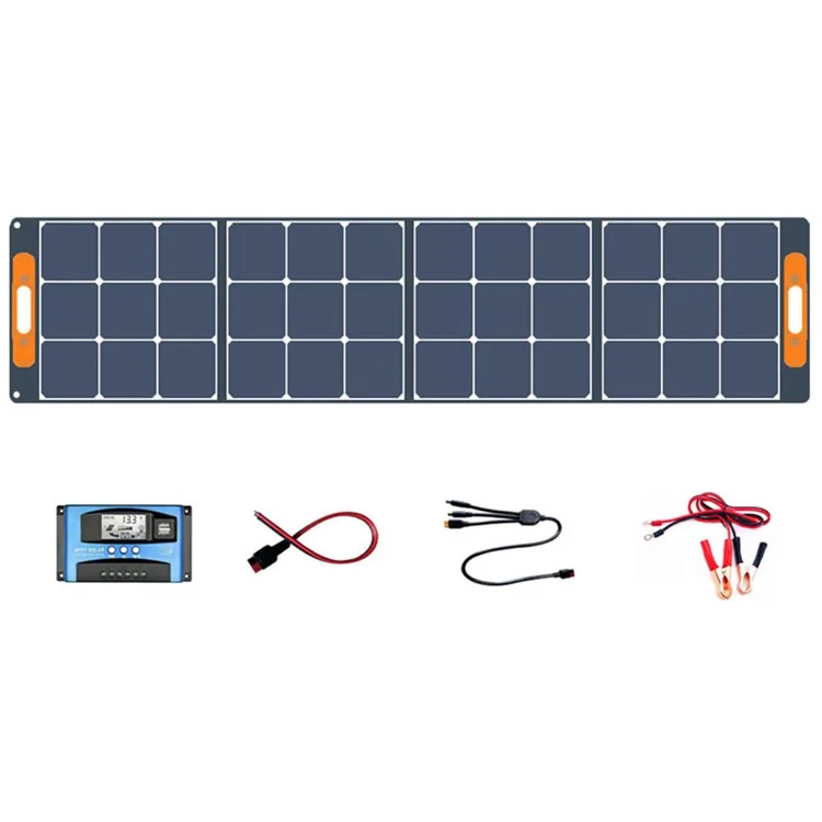 EYONGPV EYF200-18SP4 Solar Panel 200W Foldable Outdoor Power Charger for RV Camping Travel Emergency Use - Black