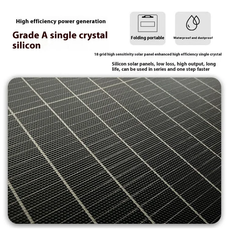 EYONGPV EYF200-18SP4 Solar Panel 200W Foldable Outdoor Power Charger for RV Camping Travel Emergency Use - Black