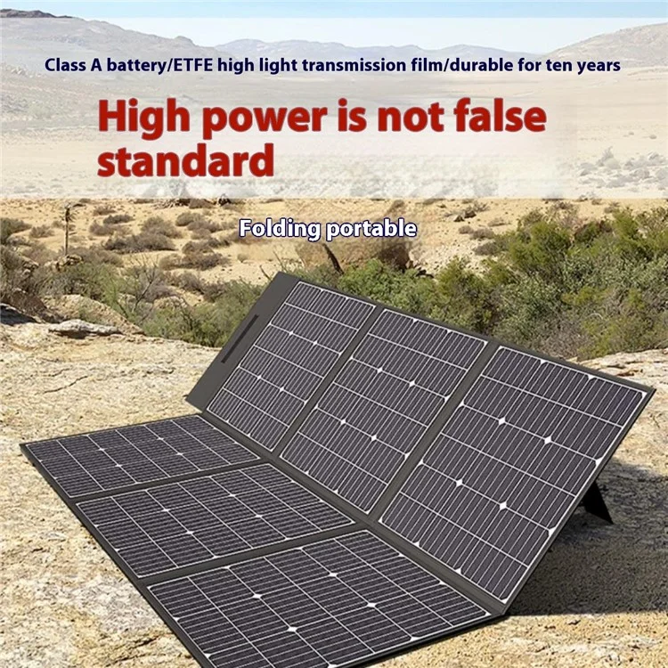 Painel Solar Dobrável EYONGPV 500W Monocristalino para Carregamento Externo, Camping, Viagem e Uso de Emergência - Preto