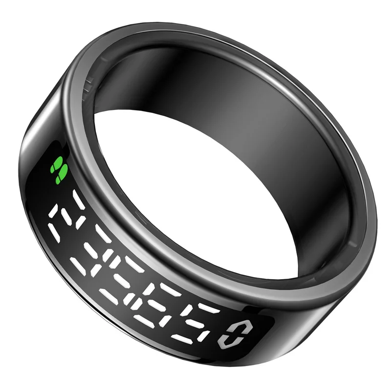 SY01 Digitale Display Smart Ring voor Slaap-, Bloedzuurstof- en Hartslagmonitor met Oplaadcase - Zwart / Maat 13