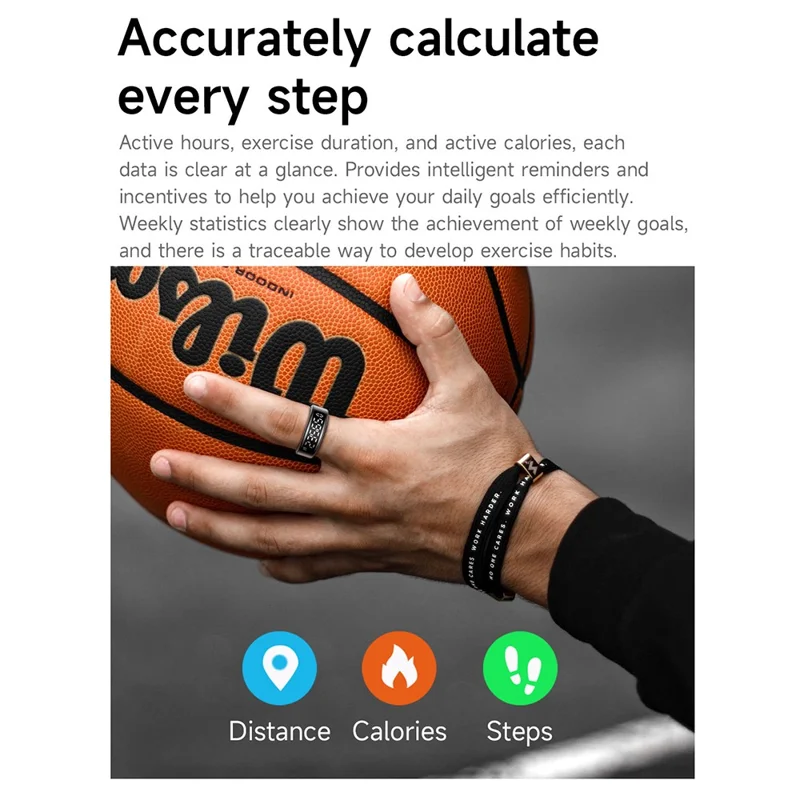 SY01 Digital Display Smart Ring Sleep Blood Oxygen Heart Rate Monitor Ring with Charging Case - Silver / Size 13