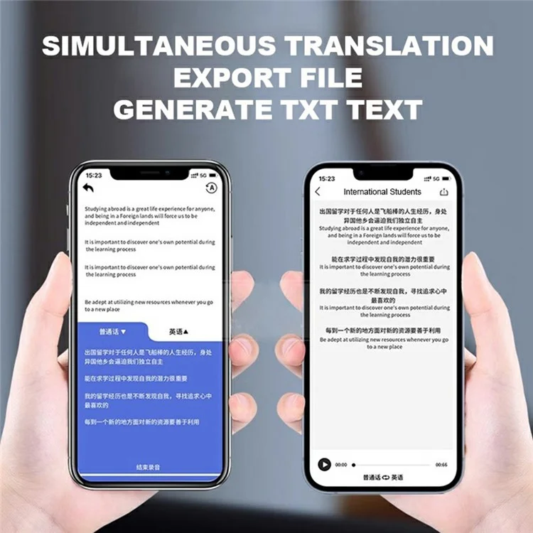 X9 8 In 1 Smart Translator Video Call Translation APP Simultaneous Interpretation for International Business - Black