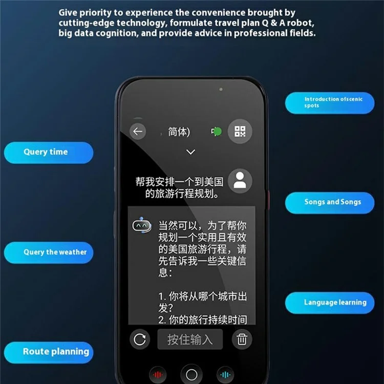 D8 5 Inch Large Screen Multi Language Smart Voice Translator Offline Photo Translation, 8G Memory Card