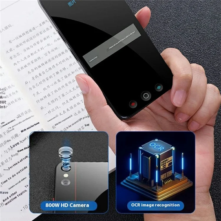 D8 5 Inch Large Screen Multi Language Smart Voice Translator Offline Photo Translation, 8G Memory Card