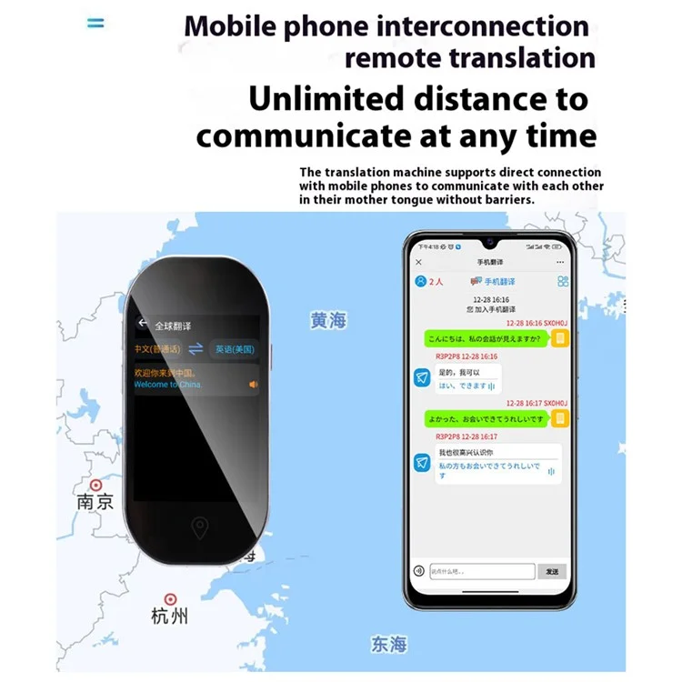 D6 Intelligenter Sprach-Übersetzer 4,5 Zoll Bildschirm Offline-Übersetzung Mehrsprachiger Dolmetscher, mit 8 GB Speicherkarte