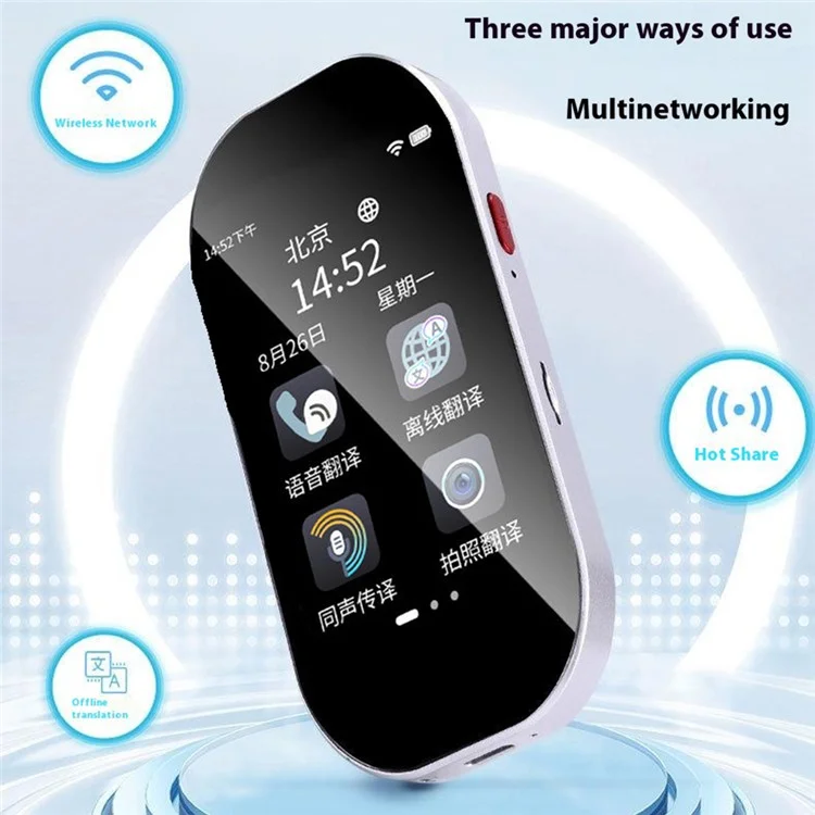 D6 Intelligenter Sprach-Übersetzer 4,5 Zoll Bildschirm Offline-Übersetzung Mehrsprachiger Dolmetscher, mit 8 GB Speicherkarte