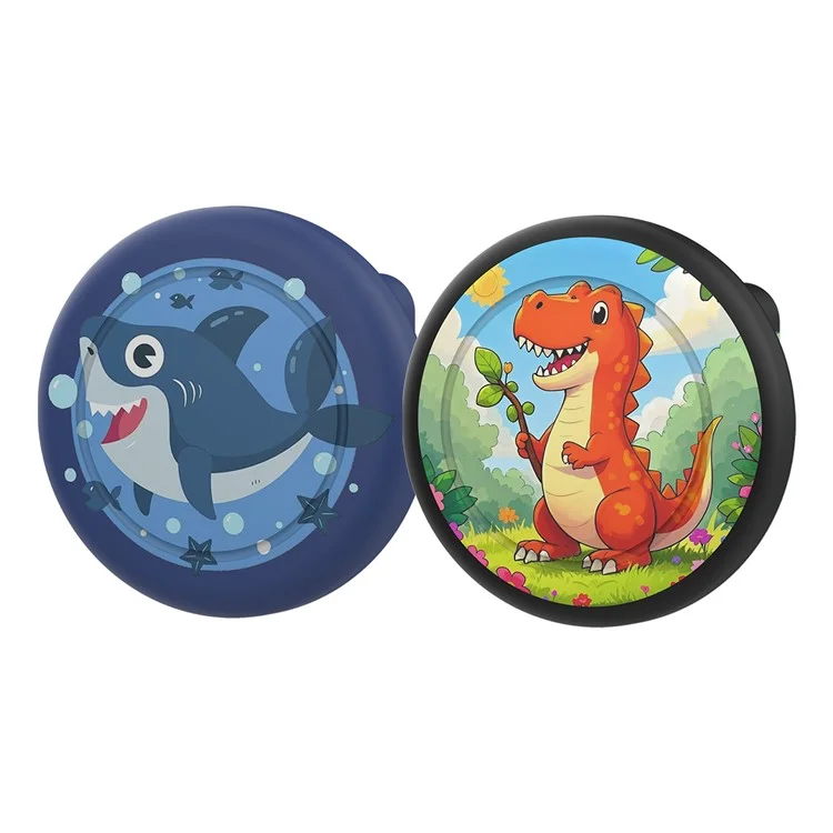 Capa de Silicone para AirTag com Estilo de Broche Cartoon, Capa Protetora com Protetor de Tela Frontal e Traseiro - Arco-Íris