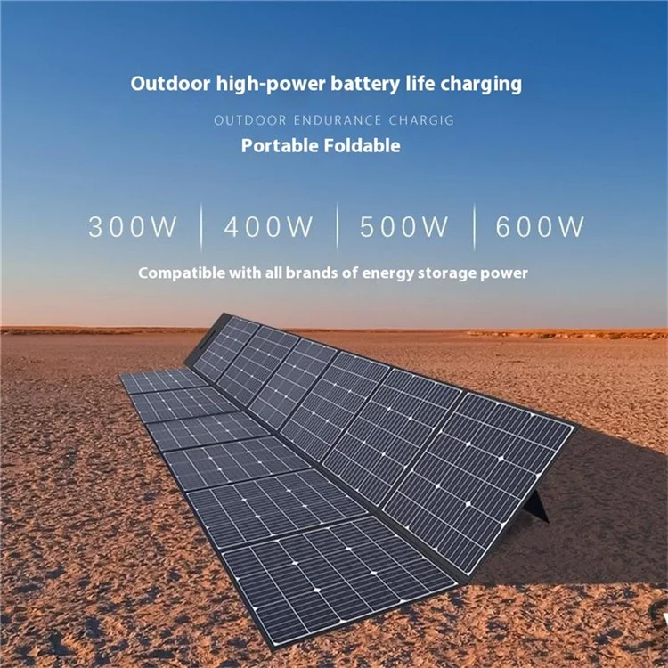 Painel Solar Dobrável EYONGPV EYF300-18M6 de 300W, Monocristalino para Carregamento Externo, Ideal para Camping e RV - Preto 18V