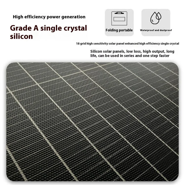 Painel Solar Dobrável EYONGPV 400W Monocristalino Portátil para RV, Camping, Viagem, Emergência e Energia Externa - Preto 18V
