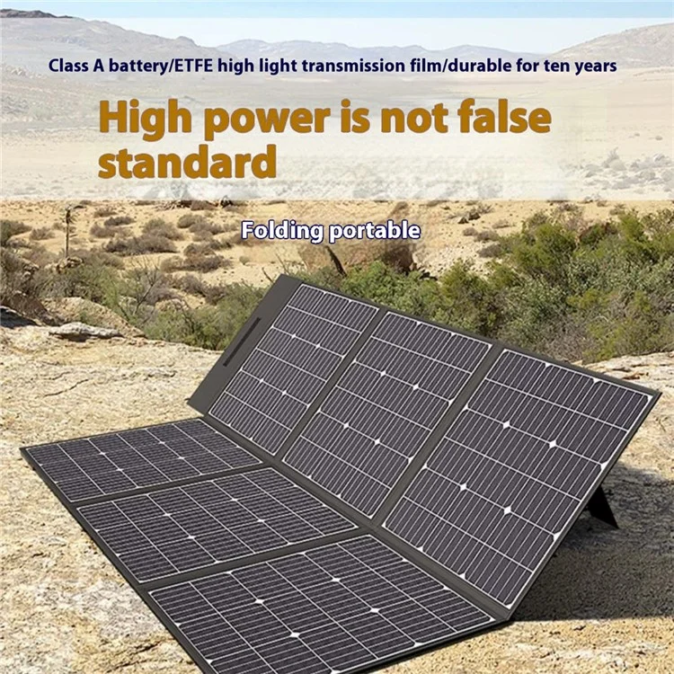 Painel Solar Dobrável EYONGPV 400W Monocristalino Portátil para RV, Camping, Viagem, Emergência e Energia Externa - Preto 18V