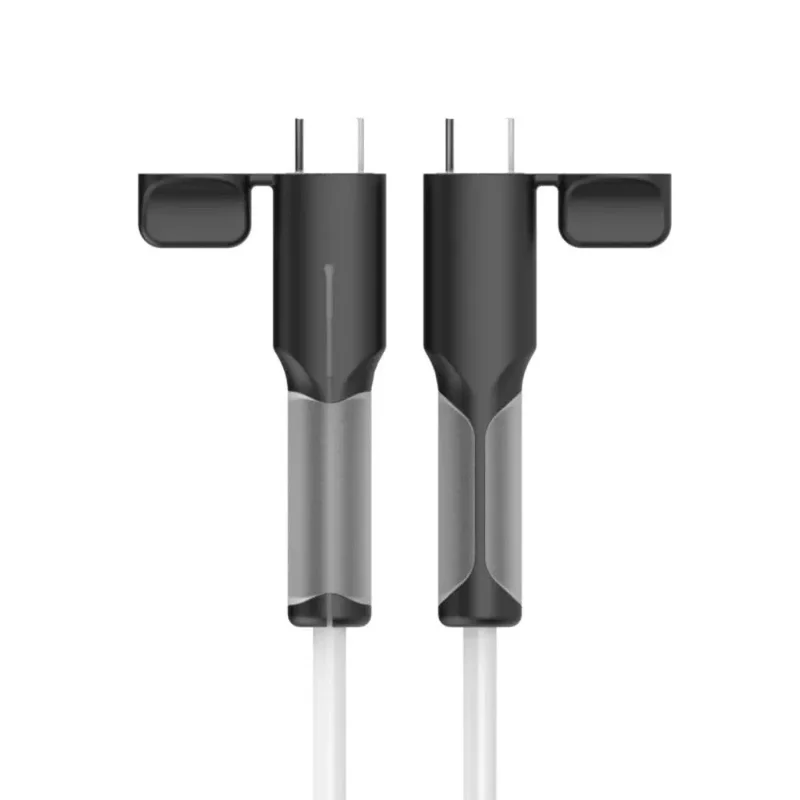 1 Pair Type C Cable Protector Soft Silicone Sleeve for iPhone 16 / 15 Series Charging Cord Protection - Black