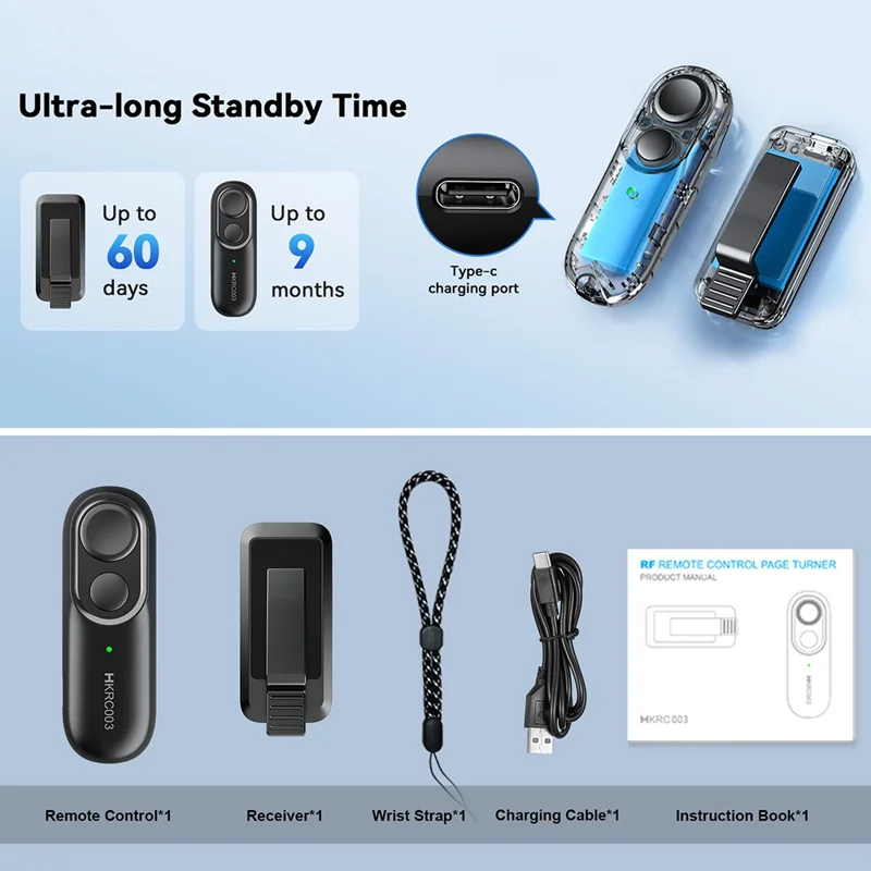 HKRC003 Afstandsbediening Bladwijzelaansturing voor Kindle E-Reader Roman Lezen Draadloos Bladwijzelaansturingsapparaat - Roze Goud