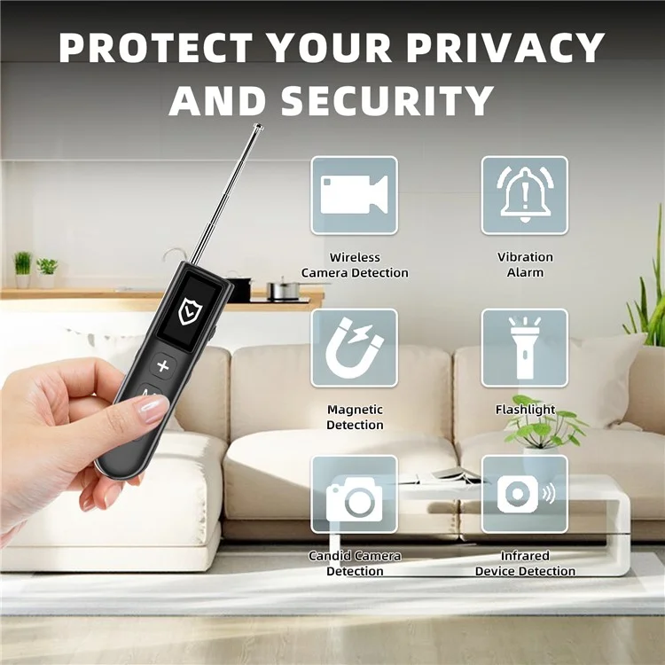 T1 Anti Spy Camera Detector with Screen Multifunction Signal Scanner RF Finder for Hidden Camera GPS Tracker