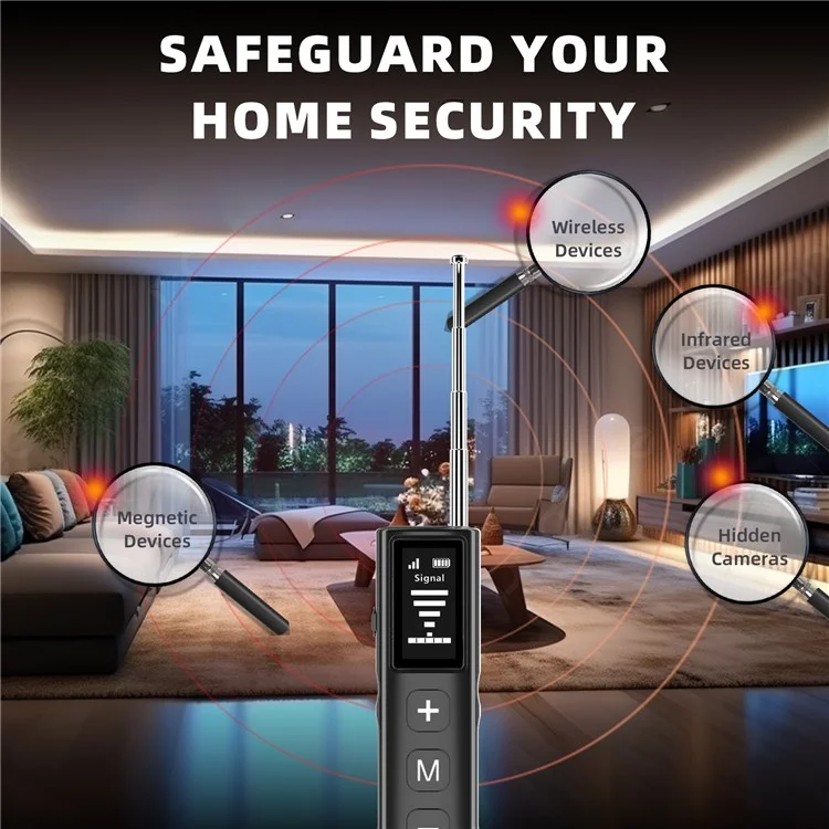 T1 Anti Spy Camera Detector with Screen Multifunction Signal Scanner RF Finder for Hidden Camera GPS Tracker