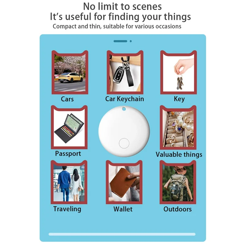 F08 Android Tracker Anti-Lost Finder Global Tracking Locator for Car Wallet Key Luggage Bag - Black