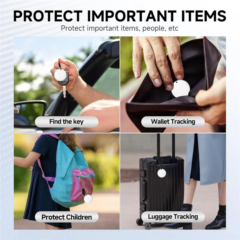 F08 Android Tracker Anti-Lost Finder Global Tracking Locator for Car Wallet Key Luggage Bag - Black