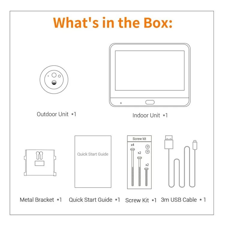 ESCAM C88B 4.3 Inch HD Screen Mini WiFi Video Doorbell PIR Motion Detection Peephole Camera