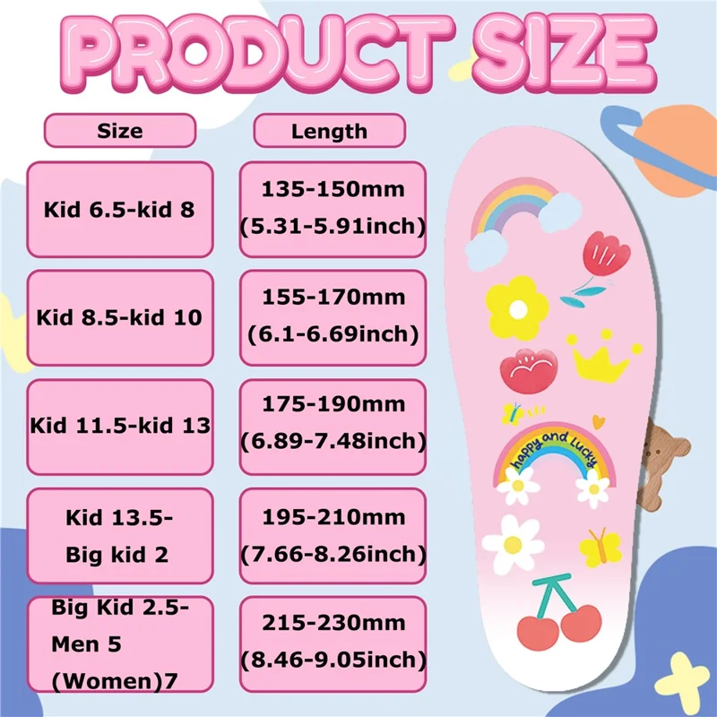 1Pair For Airtag Protective Insoles for Kids / Seniors Smart Tracker Insoles Cute Cartoon Pattern - Pink / 155-170mm