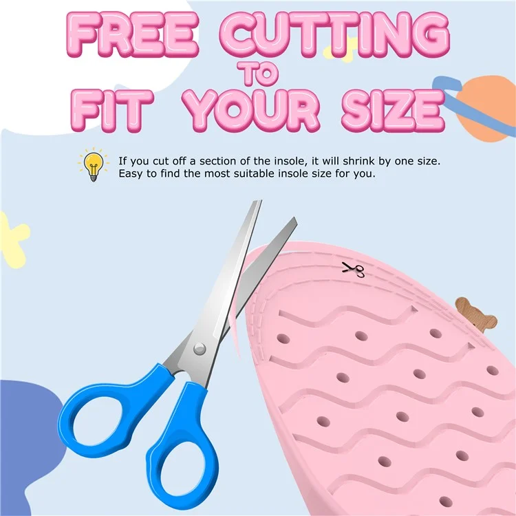 1Pair For Airtag Protective Insoles for Kids / Seniors Smart Tracker Insoles Cute Cartoon Pattern - Pink / 215-230mm