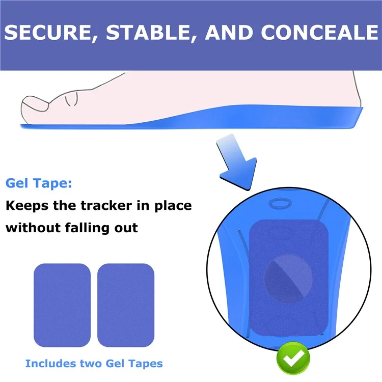 1Pair For Airtag Protective Insoles for Kids / Seniors Smart Tracker Insoles - 135-150mm