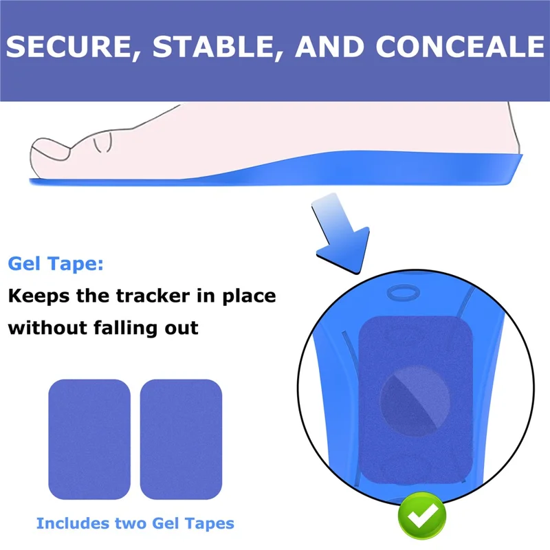 1Pair For Airtag Protective Insoles for Kids / Seniors Smart Tracker Insoles - 155-170mm