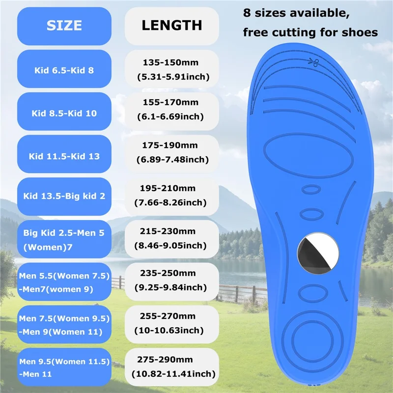 1Pair For Airtag Protective Insoles for Kids / Seniors Smart Tracker Insoles - 275-290mm