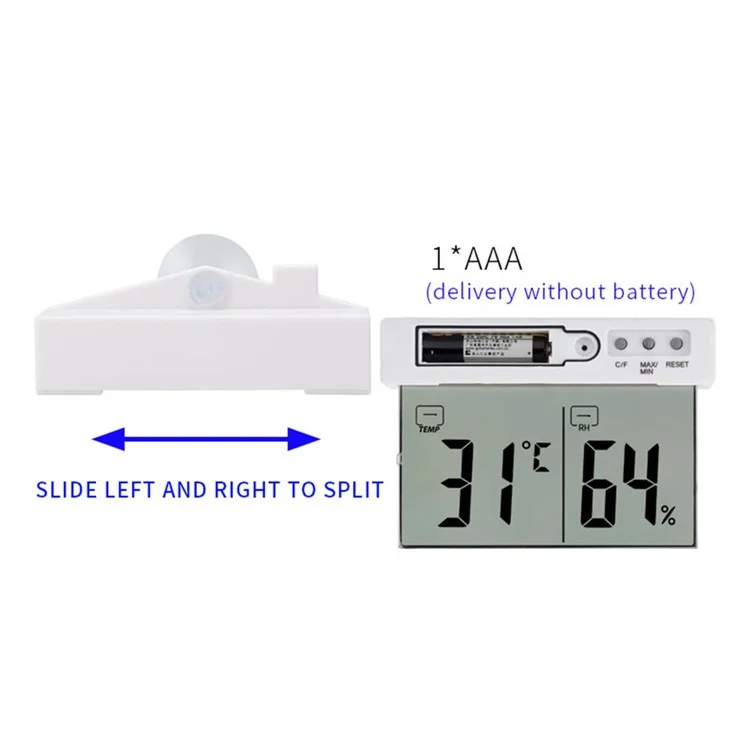 TS-H220 Higrómetro Digital Termómetro con Ventosa Multiusos para Control de Temperatura y Humedad