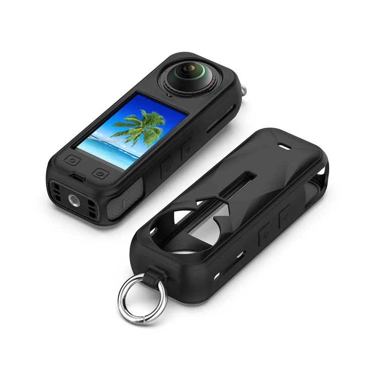 For Insta360 X5 Protective Case Shockproof Camera Silicone Cover Housing Shell - Black