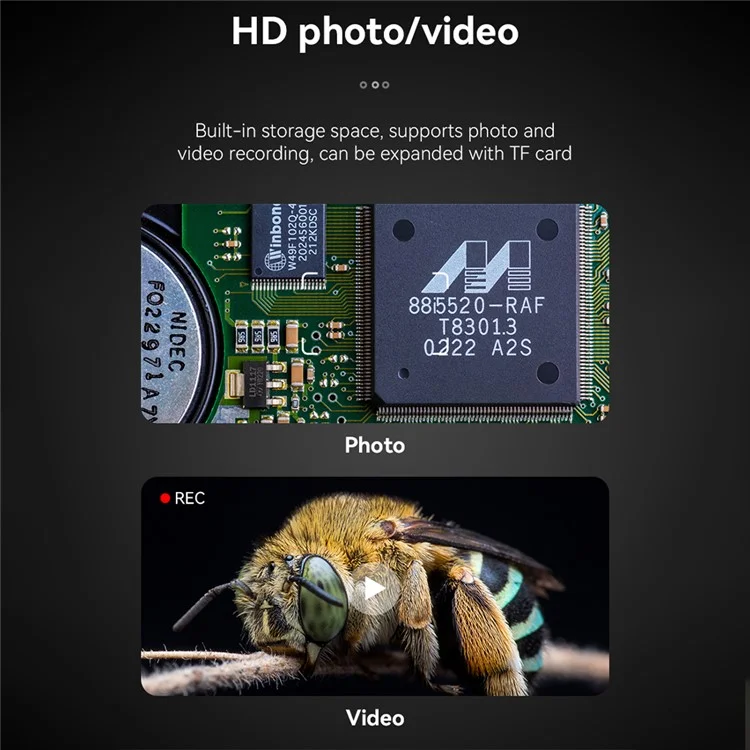Microscopio Digital Portátil de 368 500X de Aumento, Pantalla IPS de 2 Pulgadas para Inspección y Reparación - Negro