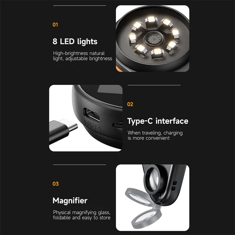 368 500X Magnification 2 Inch IPS Screen Handheld Digital Microscope for Inspection Repair - White