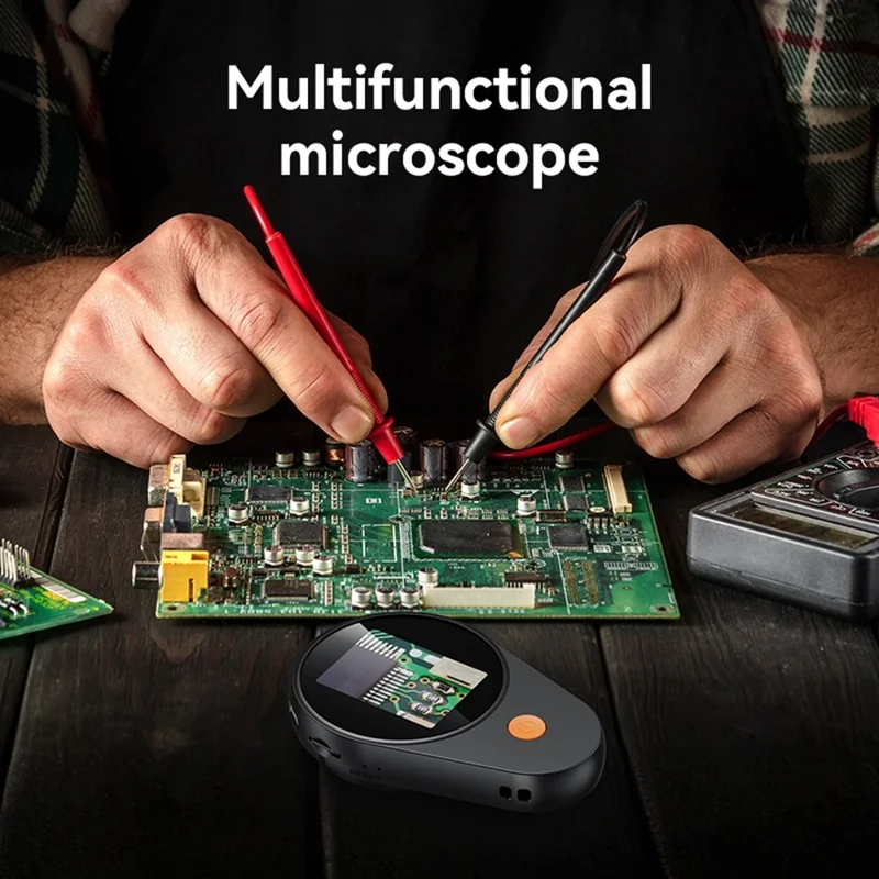 378 Handheld Digital Microscope 500x Magnification 2 Inch IPS Screen Auto Focus Microscope - White