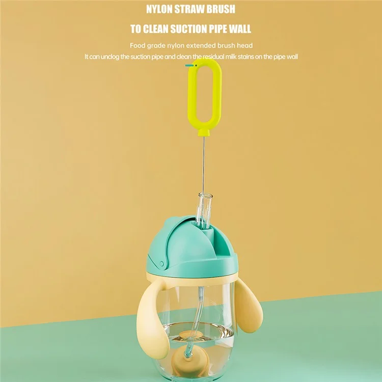 N1-S1 360 Degree Rotatable Electric Baby Bottle Brush Set Portable Pacifier Cleaner with Storage Rack (BPA Free, No FDA) - Yellow