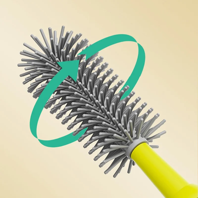 Conjunto de Escova Elétrica Giratória 360° para Mamadeira N1, Limpador de Chupetas Portátil sem Suporte de Armazenamento (Livre de BPA, Sem FDA) - Cinza