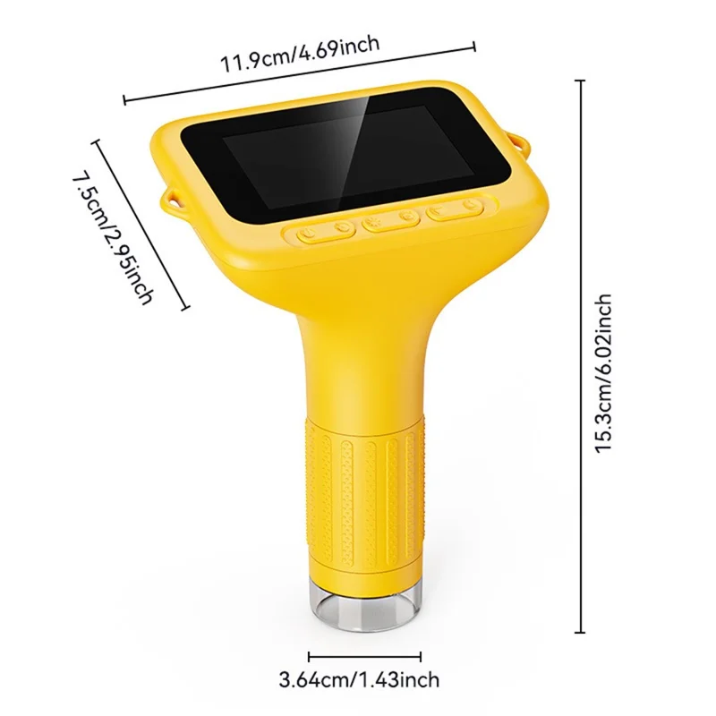 385 1000x forstørrelse 3 tommer IPS-skærm håndholdt digital mikroskop til børn lærerigt legetøj - Gul