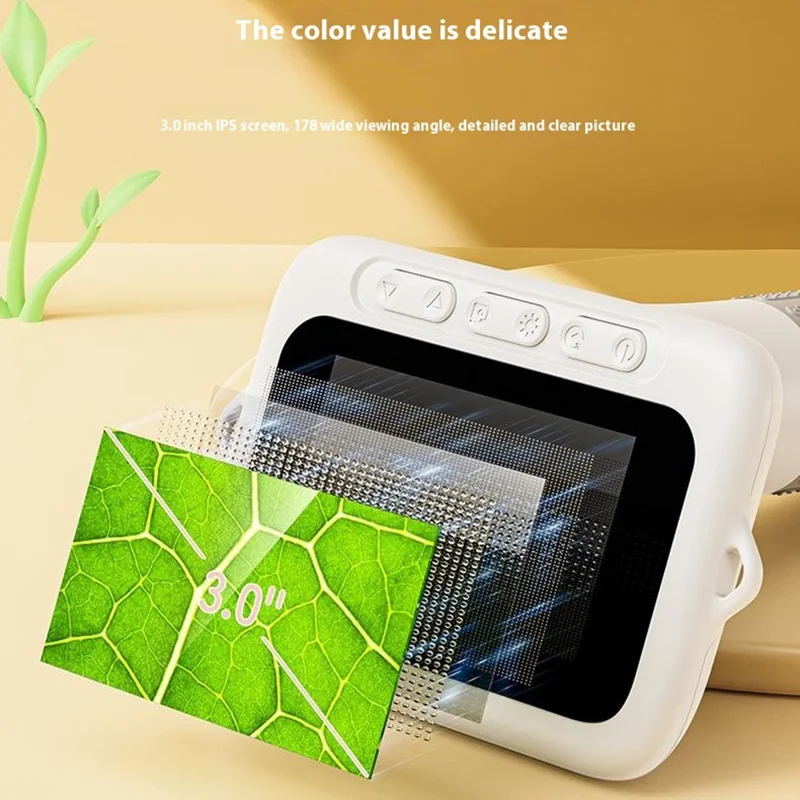 385 1000x forstørrelse 3 tommer IPS-skærm håndholdt digital mikroskop til børn lærerigt legetøj - Gul