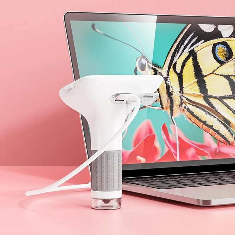 385 1000x forstørrelse 3 tommer IPS-skærm håndholdt digital mikroskop til børn lærerigt legetøj - Gul