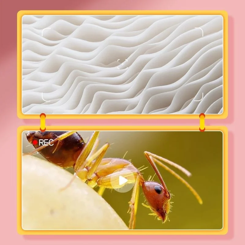 385 1000x forstørrelse 3 tommer IPS-skærm håndholdt digital mikroskop til børn lærerigt legetøj - Gul