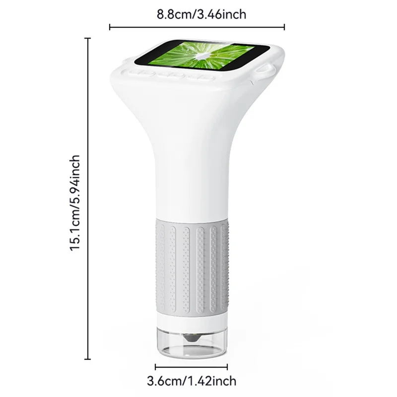 375 2 Inch IPS Screen 1000x Magnification Handheld Digital Microscope with LED Light for Children - Yellow