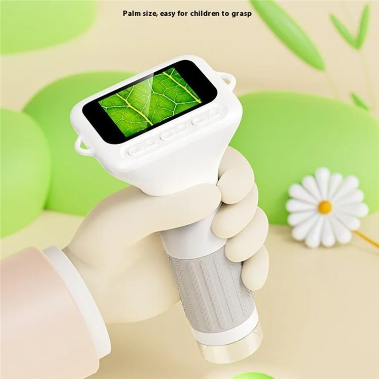 375 2 Inch IPS Screen 1000x Magnification Handheld Digital Microscope with LED Light for Children - Yellow