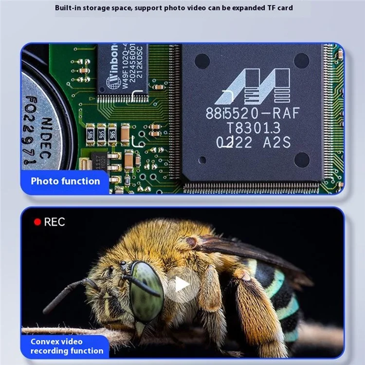 380 3-Zoll-IPS-Bildschirm-Vergrößerungsglas 500-fache Vergrößerung HD Handgehaltenes Digitalmikroskop für Elektronik-Reparatur