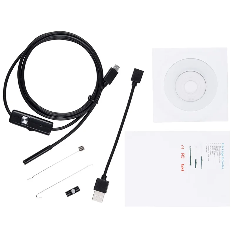 5.5mm Lens Waterproof Endoscope for Android Phone Industrial Inspection Camera with 1.5m Flexible Cable