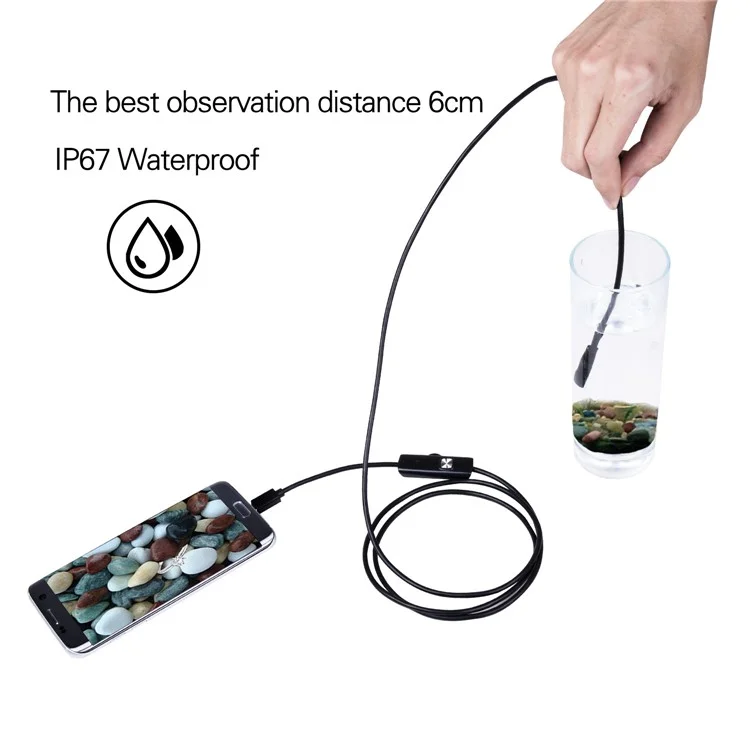 5.5mm Lens Waterproof Endoscope for Android Phone Industrial Inspection Camera with 1.5m Flexible Cable