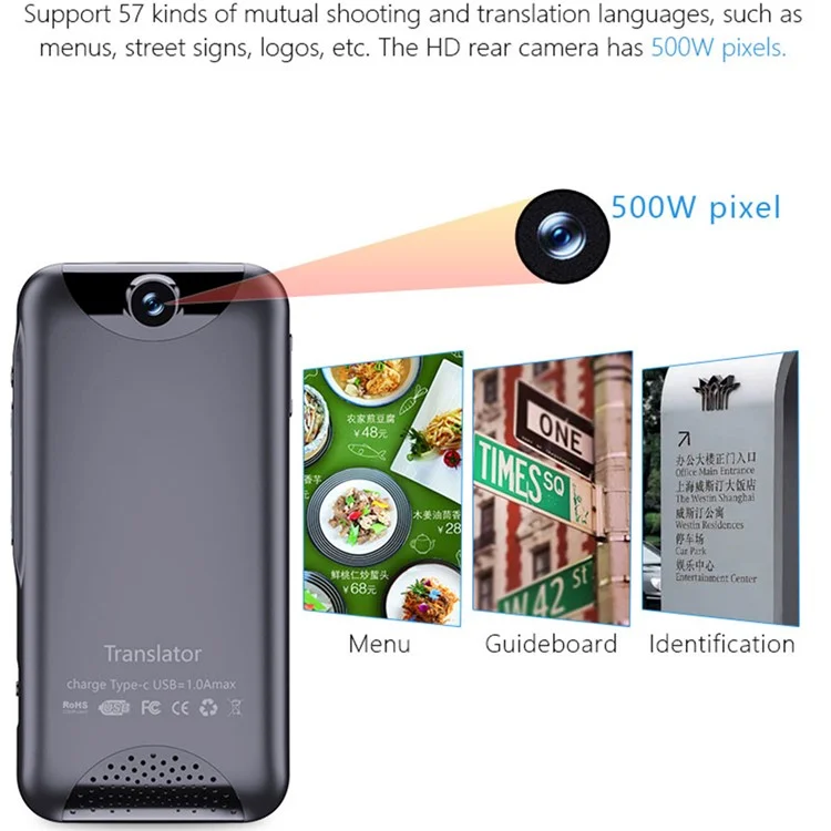 T7 1+16GB Smart Voice Translator 500W HD Camera Photo Translation 4G WiFi Translation Device