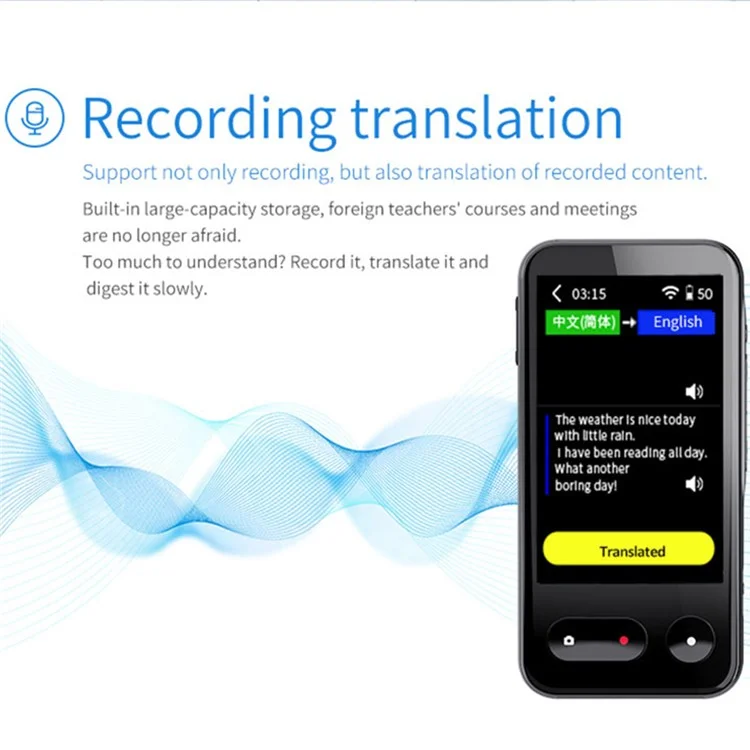 T7 1+16GB Smart Voice Translator 500W HD Camera Photo Translation 4G WiFi Translation Device