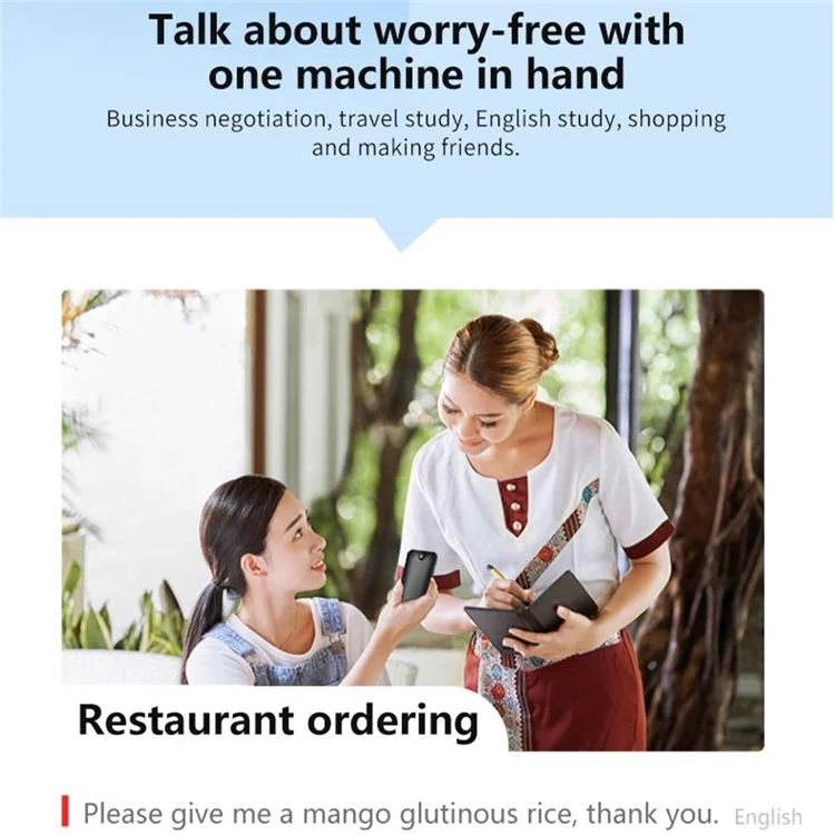 T7 1+16GB Smart Voice Translator 500W HD Camera Photo Translation 4G WiFi Translation Device