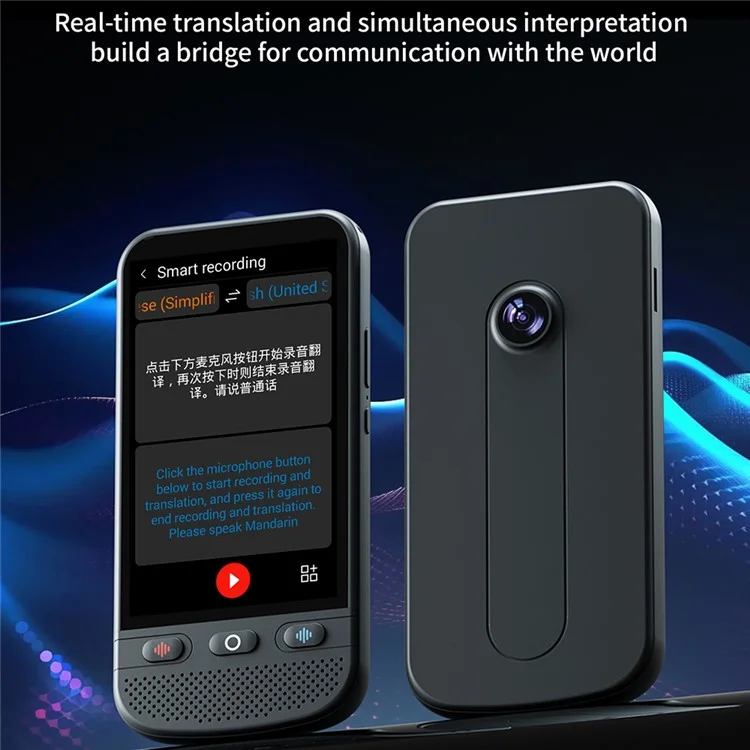 T7pro 1+8GB 4 Zoll Smart Voice Übersetzungsgerät Genaue Übersetzung Foto Sprachübersetzer