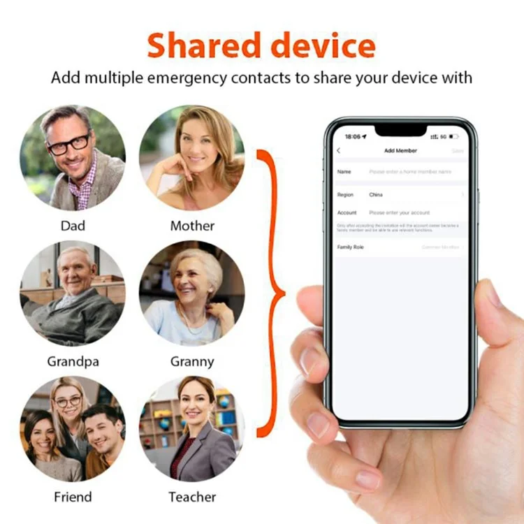 B500 Tuya Localizzatore GPS Smart con Pulsante di Emergenza SOS per la Sicurezza Personale di Donne e Bambini
