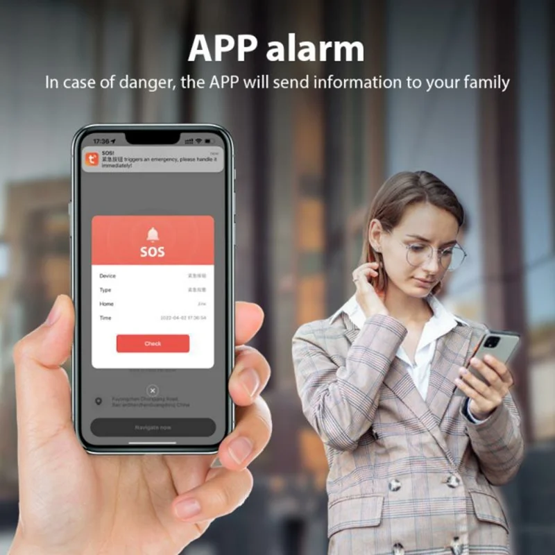 B500 Tuya Localizzatore GPS Smart con Pulsante di Emergenza SOS per la Sicurezza Personale di Donne e Bambini